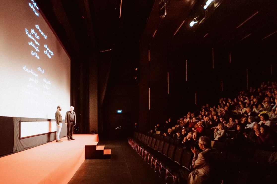Auf der Bühne beim Internationalen Filmfestival Mannheim-Ludwigshafen