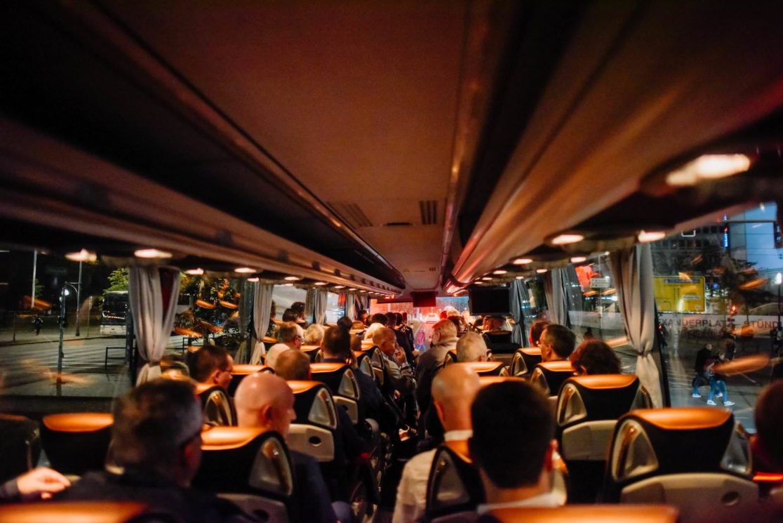 Shuttle-Busfahrt beim Zeiss Better Vision Event in Berlin