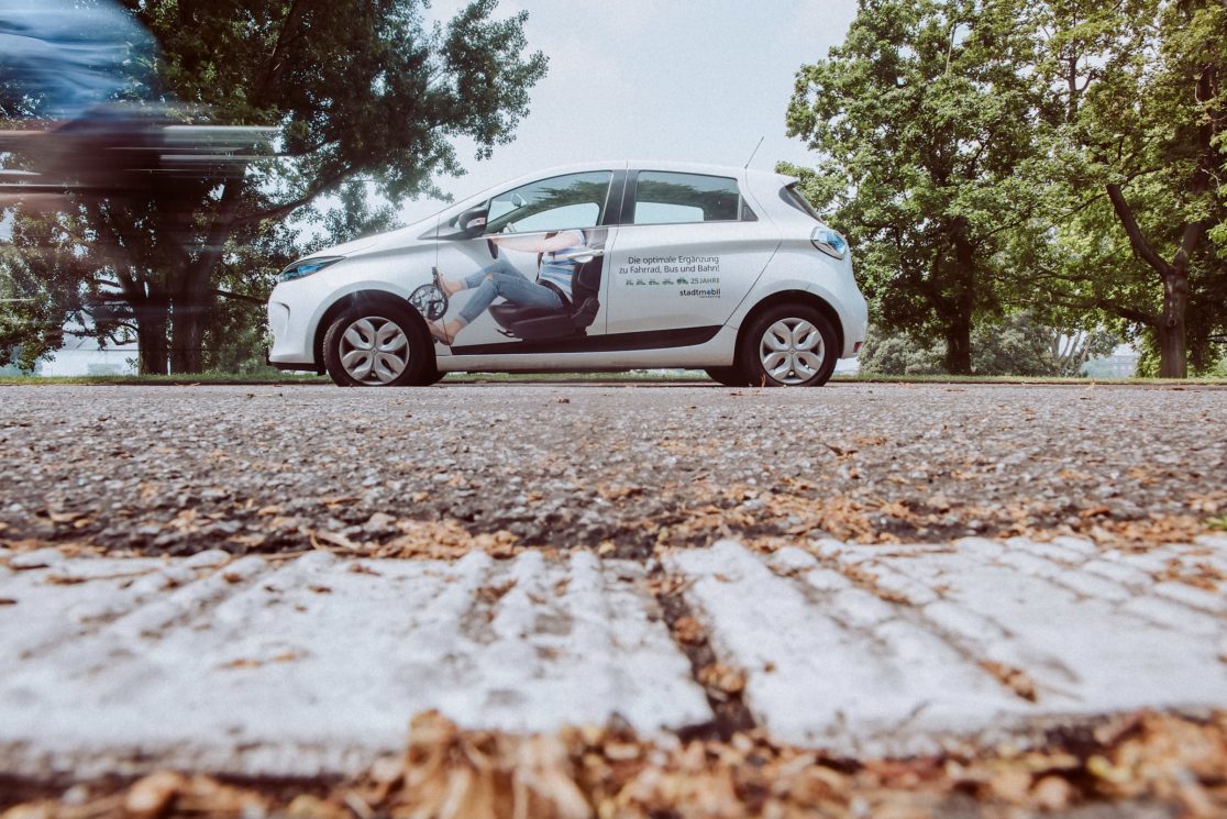 Stadtmobil Renault Clio in Mannheim, Kampagnenfoto Rhein-Neckar